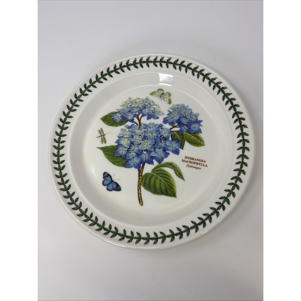 Vintage Portmeirion Botanic Garden Dinner Plate Hydrangea design Leaf border - Picture 8 of 8
